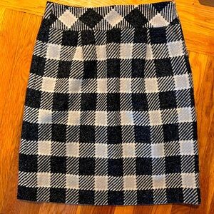 Talbots Vintage Plaid Check Italian Wool Blend Skirt
